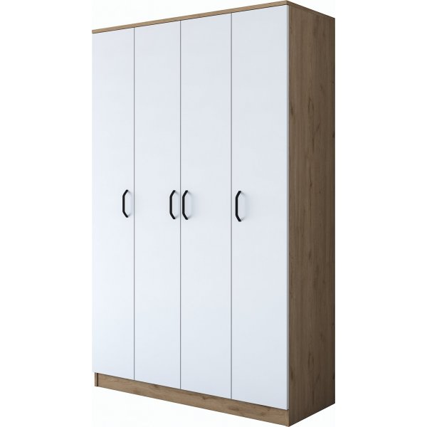 Baden Kleiderschrank 16 - Nussbaum/weiß