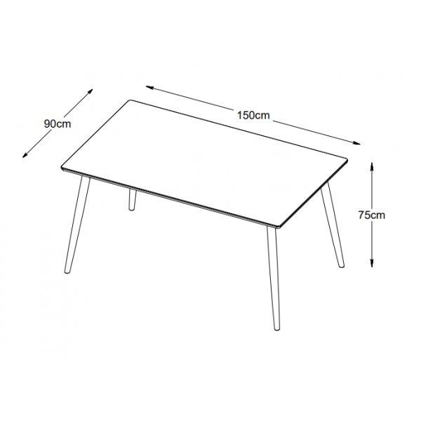 Yuma-Tisch aus geräucherter Eiche - 150 x 90 cm