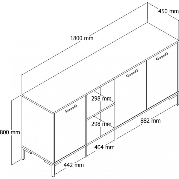 Aurora Sideboard - Eiche/weiß