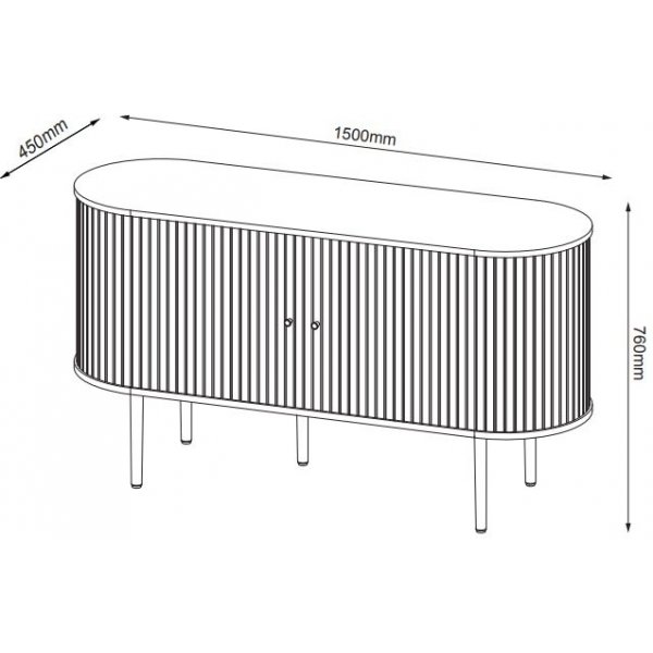 Slide Sideboard 150 cm - Braun lackierte Eiche