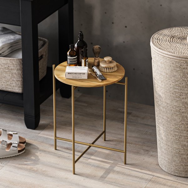 Vela 4 Beistelltische - Gold/Beige