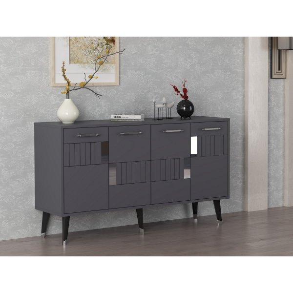 Moda Sideboard - Anthrazit/Silber