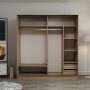 Kapusta Kleiderschrank mit Spiegeltüren, 220x52x210 cm - Braun