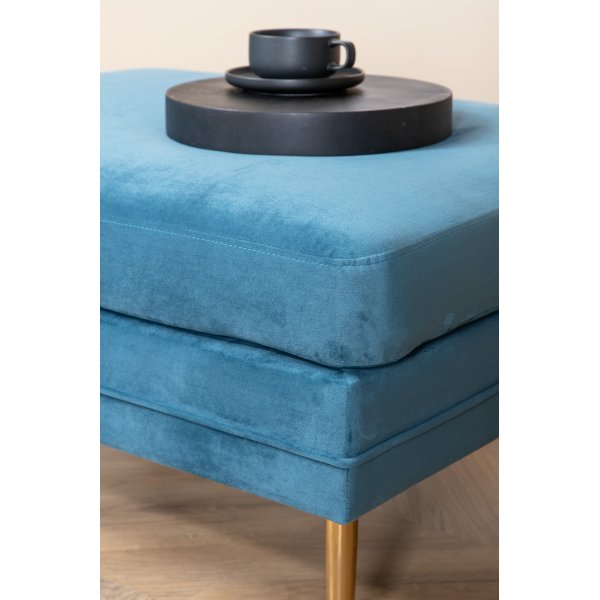 Savanna Hocker - Blauer Samt
