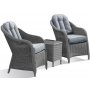 Solhaga Gartenmöbel-Set 2 Sessel mit Tisch - Graues synthetisches Rattan