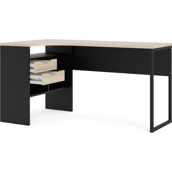 Function Plus Schreibtisch 145,1 x 81 x 76,8 cm - Schwarz/Eiche