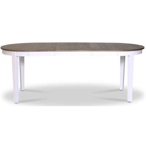 Lebensmittelgruppe Skagen; Esstisch 160/210x90 cm - Eiche weiß/braun geölt mit 6 Danderyd No.16 Stühlen Schwarz
