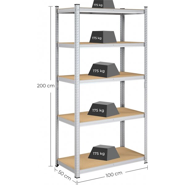 Galore Regal 200 cm - Silber/Beige