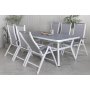 Virya Outdoor-Essgruppe mit 6 Albany-Stühlen - Weiß/Grau