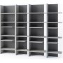 Tiefes Regal mit LED-Beleuchtung links - Grau