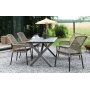 Scottsdale Outdoor-Essgruppen-Esstisch mit 4 Ystad-Gestellstühlen - Grau/Beige