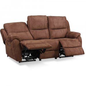 Enjoy Hollywood Relaxsofa - 3-Sitzer (elektrisch) aus braunem Mikrofaserstoff Enjoy Hollywood Relaxsofa - 3-Sitzer (elektrisch) aus braunem Mikrofaserstoff