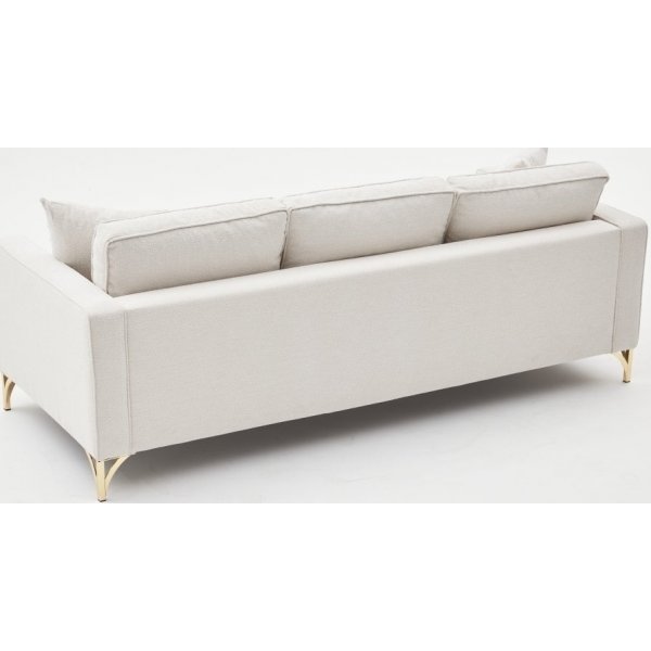Berlin 3-Sitzer-Sofa - Cremeweiß/Gold