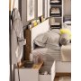 Dentro 140 x 200 cm großes Bett mit Stauraum - Weiß/Stirlingeiche