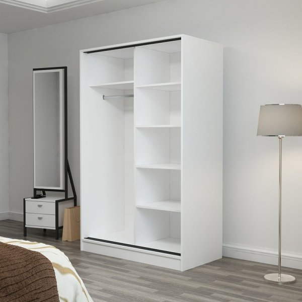 Kapusta Kleiderschrank 120 cm - Weiß/Anthrazit