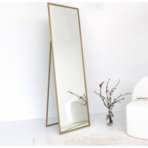 Cooler Bodenspiegel 170 cm - Goldrahmen