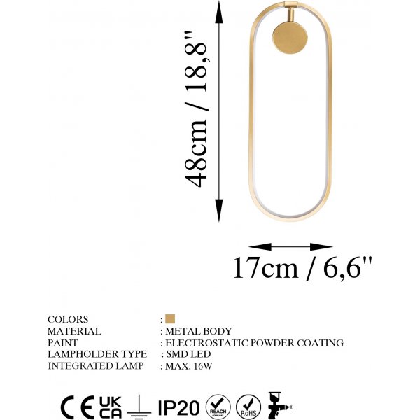 Tranceto Wandleuchte - Gold