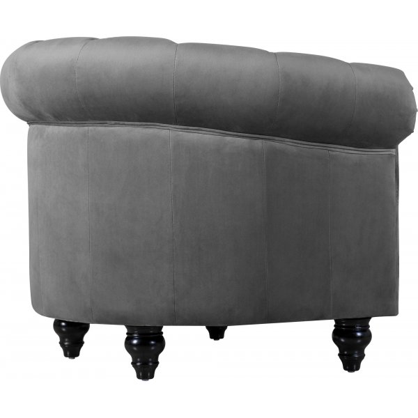 Sessel Chesterfield grau Samt Royal
