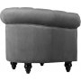 Sessel Chesterfield grau Samt Royal