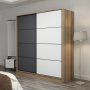 Kapusta Kleiderschrank 180 cm - Braun/Anthrazit/Weiß