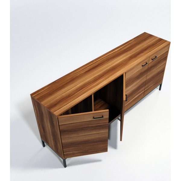 Porta Sideboard - Nussbaum/schwarz