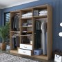 Bardo Kleiderschrank 210 x 51,5 x 210 cm - Walnuss/Weiß