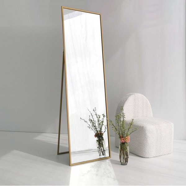 Cooler Bodenspiegel 170 cm - Goldrahmen