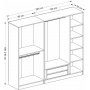 Rizada Kleiderschrank 225x52x190 cm - Weiß