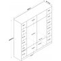 Baden Kleiderschrank 14 - Nussbaum/weiß