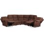 Genießen Sie Hollywood Relax Ecksofa - 6-Sitzer (elektrisch) in braunem Mikrofaserstoff