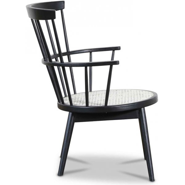 Scoop Lounge Sessel - Schwarz / Rattan