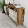 Milan Sideboard 180 cm - Nussbaum/weißer Marmor