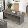 Vista Schreibtisch 180x89,5 cm - Braun/Beton/Anthrazit