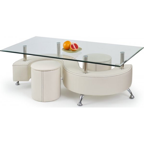 Meeting Couchtisch mit Sitzkissen - Cremegefärbt und extra hoch