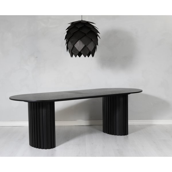 Essgruppe PiPi ovaler Esstisch 240 cm inkl. 6 Bugholzstühle No18 - Schwarz