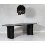 Essgruppe PiPi ovaler Esstisch 240 cm inkl. 6 Bugholzstühle No18 - Schwarz + 6.00 x Serviettenringe