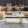 Merida Couchtisch 92 x 64 cm - Gold/Weiß