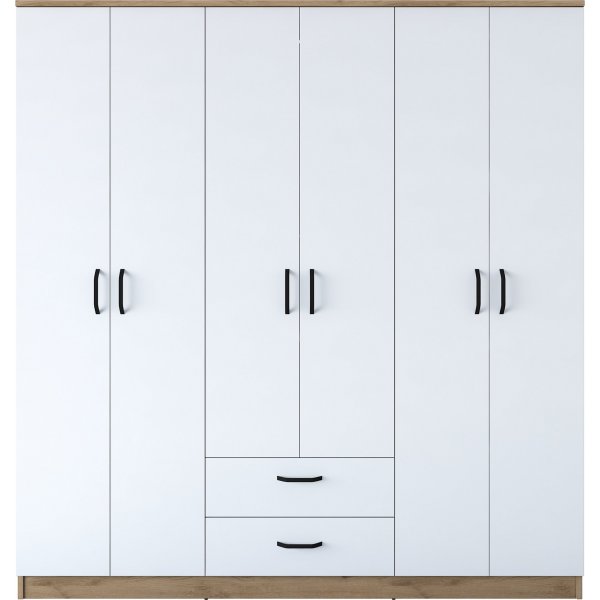 Baden Kleiderschrank 15 - Nussbaum/weiß