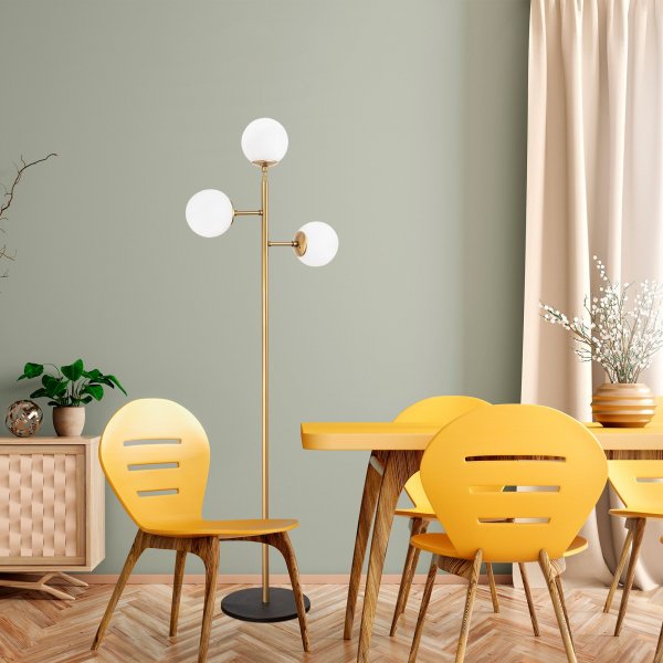 Atlas Stehlampe opal - Gold