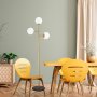 Atlas Stehlampe opal - Gold