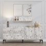 Stella Sideboard mit Wandregal - Carrara-Marmor