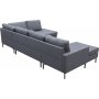Nova U-Sofa Hellgrauer Stoff - Rechts