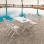 Haväng klassische weiße Outdoor-Gruppe; Sofa, Tisch und 2 Stühle