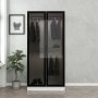 Cavolo Kleiderschrank 90 cm - Weiß/Schwarz