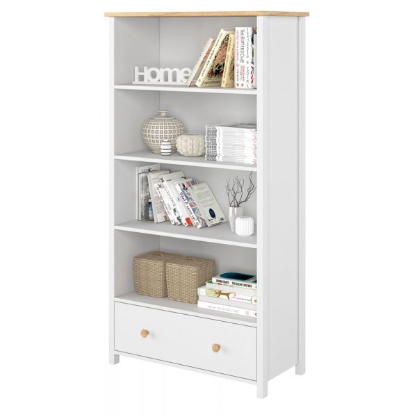 Eldon Bücherregal - Weiß/Eiche