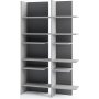 Tiefes Regal mit LED-Beleuchtung links - Grau