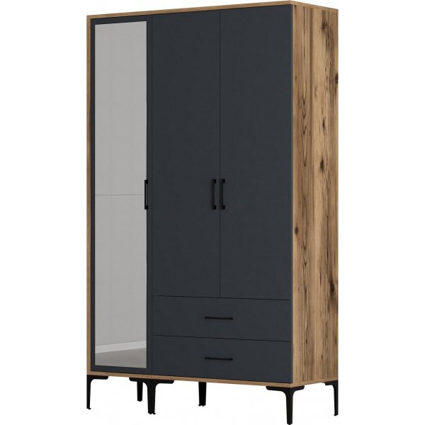 Kumsal Kleiderschrank 8 Walnuss/Anthrazit