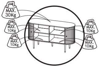 Slide Sideboard 150 cm - Braun lackierte Eiche