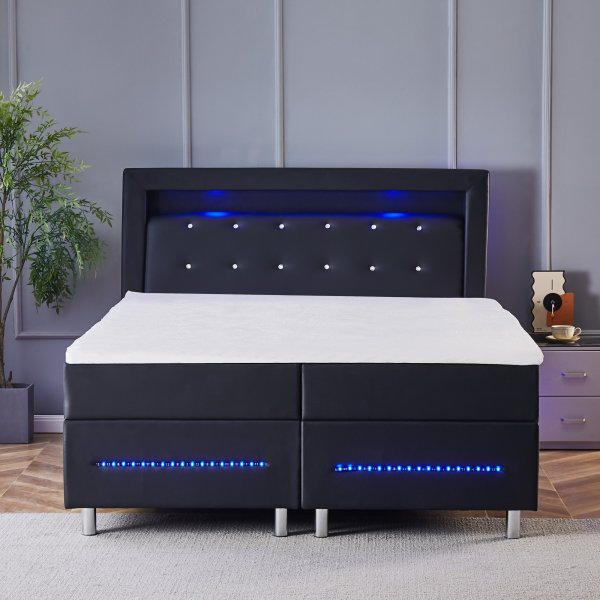Continental Bett mit LED-Beleuchtung 180 cm - New York