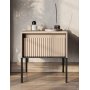 Trend-Nachttisch - Beige/Schwarz
